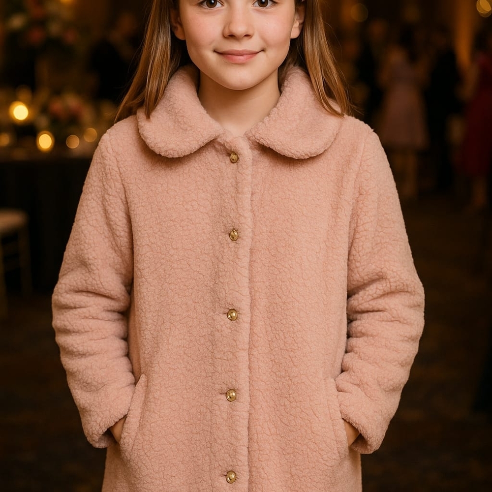 Charming Tan Kids Pea Coat